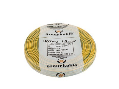 1,5 MM NYA ÖZNUR SARIYEŞİL KABLO 100 METRE 1,5 MM NYA ÖZNUR SARIYEŞİL KABLO 100 METRE