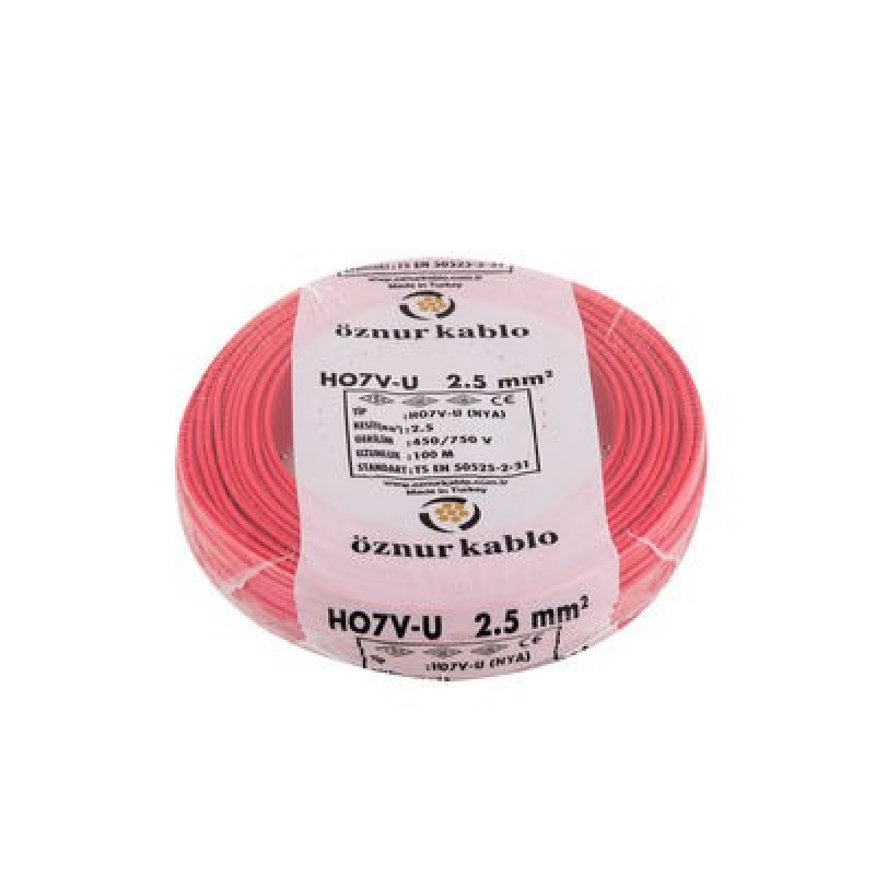 2,5 MM NYA ÖZNUR KIRMIZI KABLO 100 METRE 2,5 MM NYA ÖZNUR KIRMIZI KABLO 100 METRE
