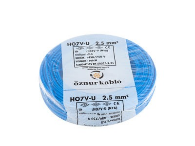 2,5 MM NYA ÖZNUR MAVİ KABLO 100 METRE 2,5 MM NYA ÖZNUR MAVİ KABLO 100 METRE