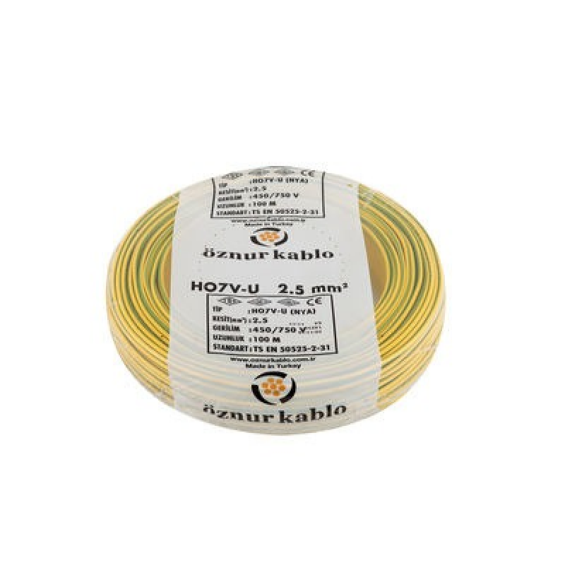 2,5 MM NYA ÖZNUR SARIYEŞİL KABLO 100 METRE 2,5 MM NYA ÖZNUR SARIYEŞİL KABLO 100 METRE