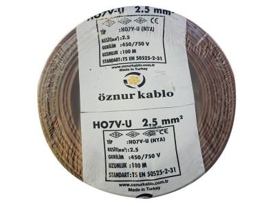2,5 MM NYA ÖZNUR KAHVERENGİ KABLO 100 METRE 2,5 MM NYA ÖZNUR KAHVERENGİ KABLO 100 METRE
