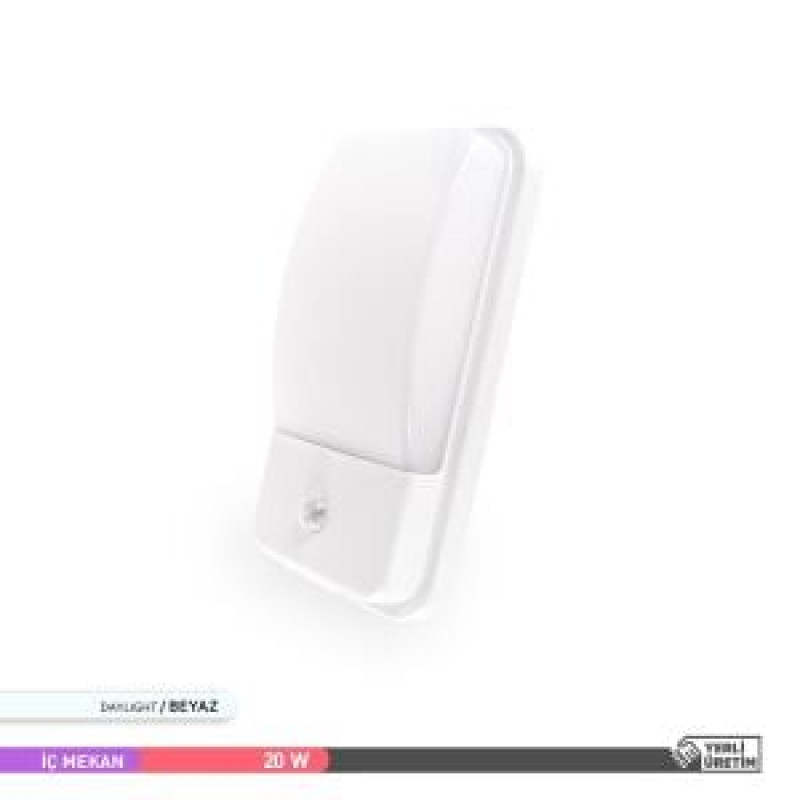 ACK 20W 6500K 30 cm X 8,6 cm X 15 cm Sensörlü LED Duvar Apliği Beyaz