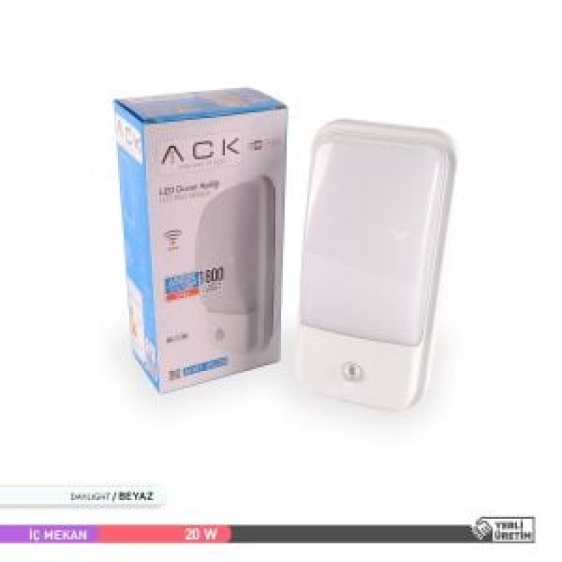 ACK 20W 6500K 30 cm X 8,6 cm X 15 cm Sensörlü LED Duvar Apliği Beyaz
